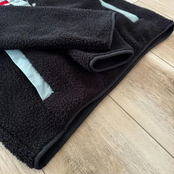 Columbia S Big Timber Peak Half Snap Cozy Cabincore Sherpa Fleece Black Red Blue - Picture 5 of 14